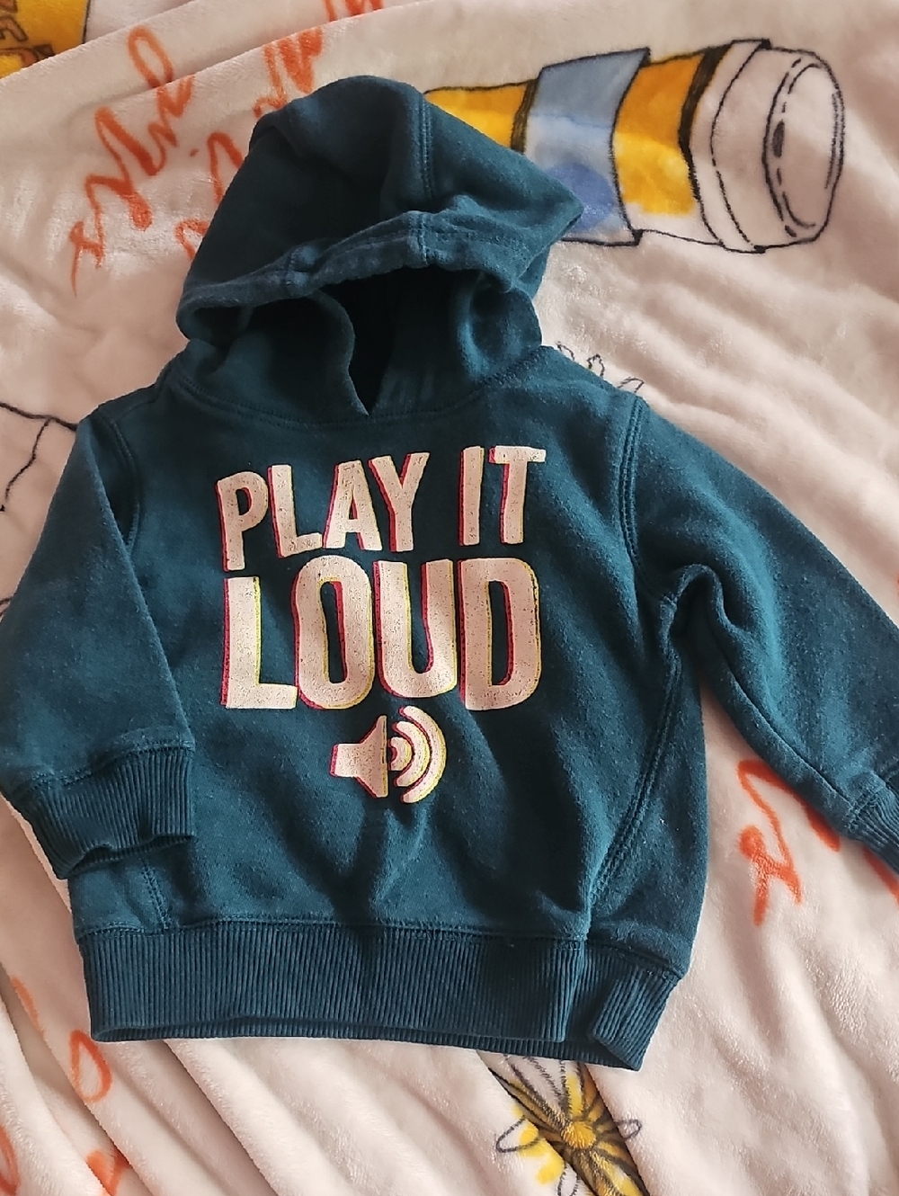 Wonderkids Teal Hoodie with PLAY IT LOUD Text